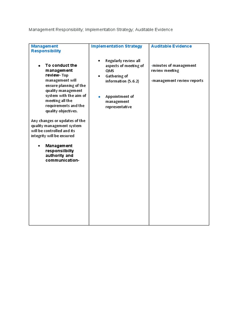 Management Review and QMS Strategy | PDF