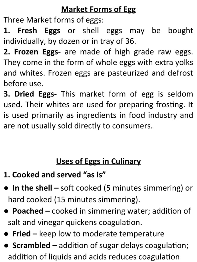 Market Forms of Egg | PDF | Egg As Food | Hors D'oeuvre