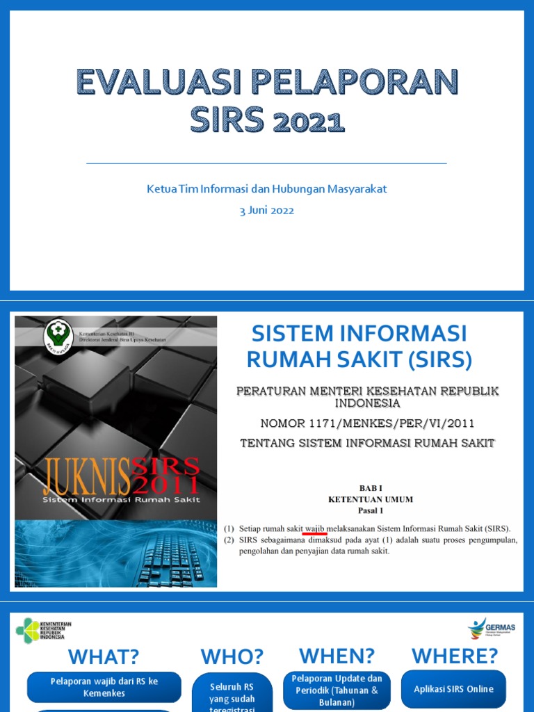 Evaluasi Pelaporan SIRS 2021 di RS | PDF