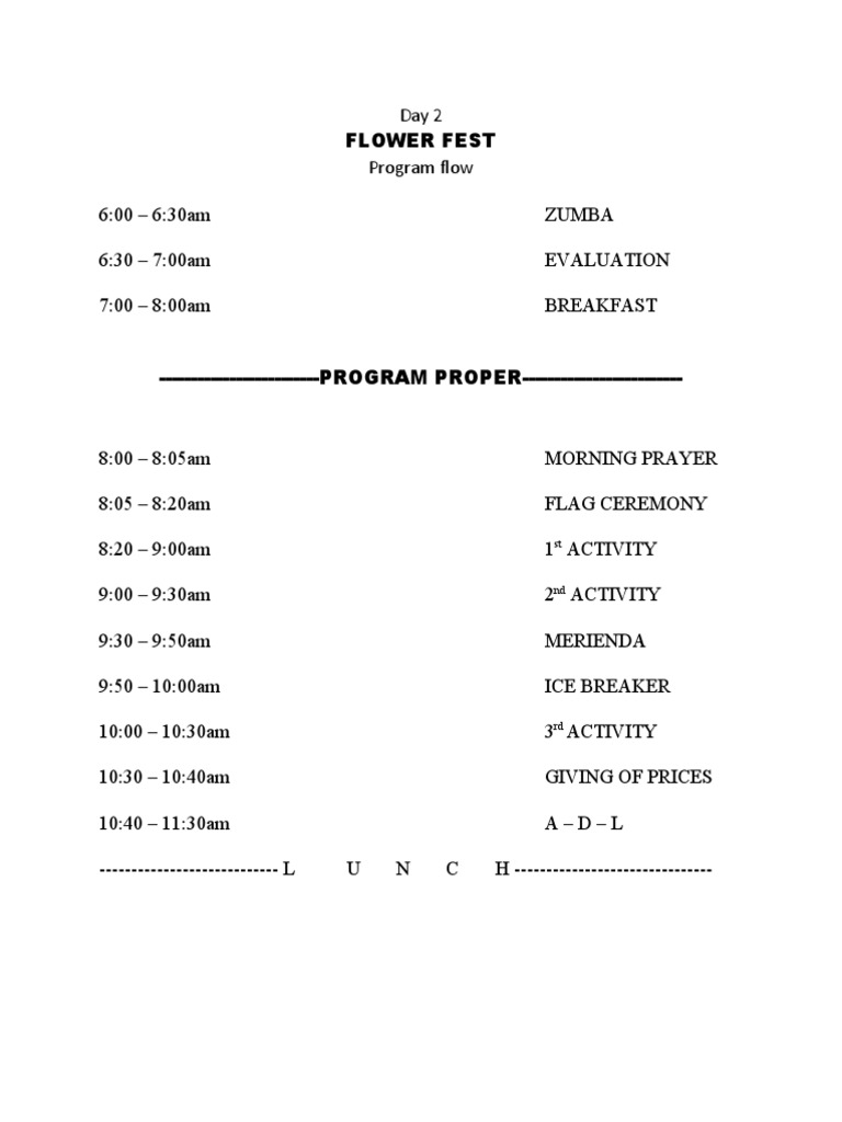 Day 2 Program Flow | PDF