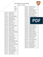 Lista de Oracion en El Comedor. (Octubre - Noviembre)