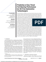 Prediction of Gas Thrust Foil Bearing Performance For Oil-Free Automotive Turbochargers