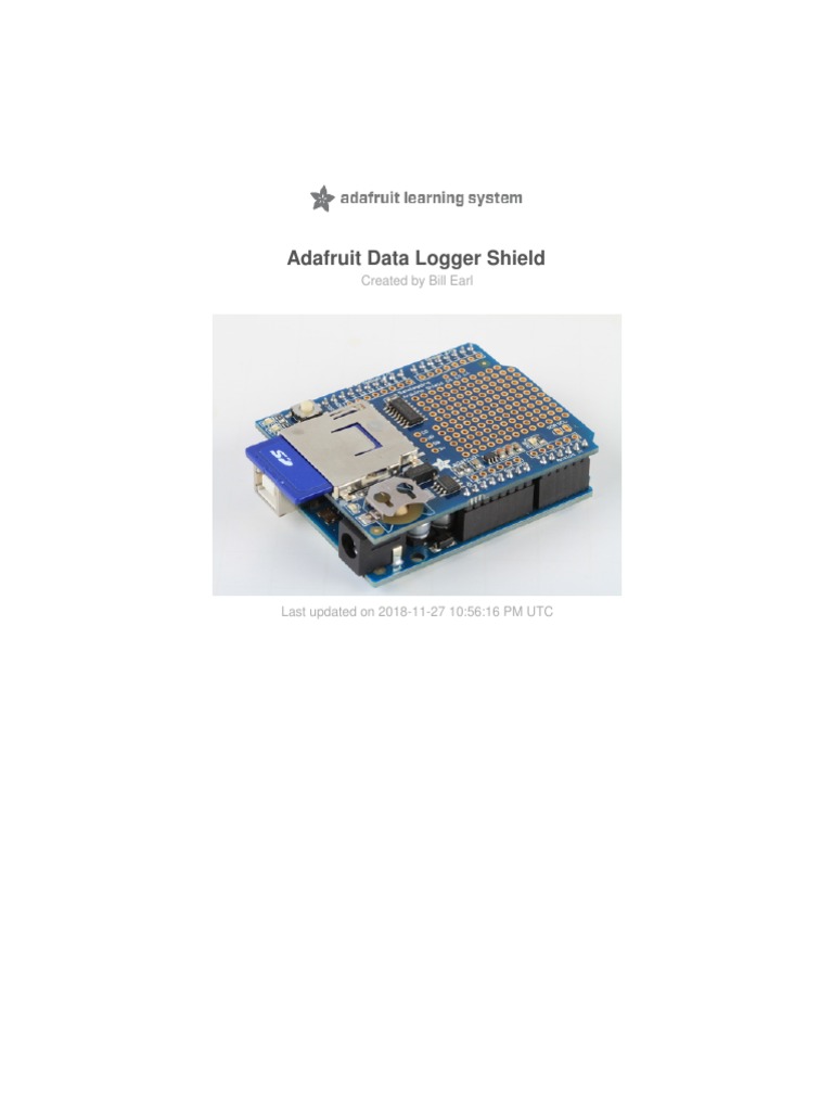 Adafruit Data Logger Shield | PDF | Arduino | Computer Hardware