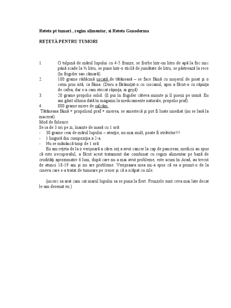 Reteta PT Tumori | PDF