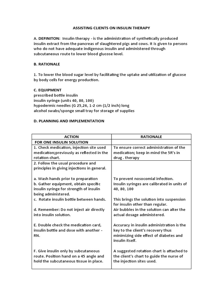 P 174 Insulin Therapy Pdf Insulin Injection Medicine