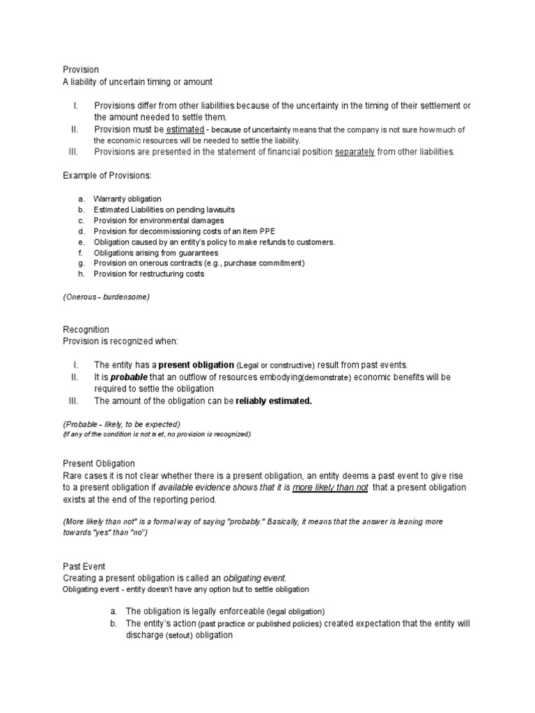 Provision PDF Guarantee Liability (Financial Accounting)