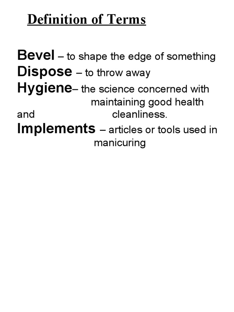 Definition of Terms Nail Care PDF