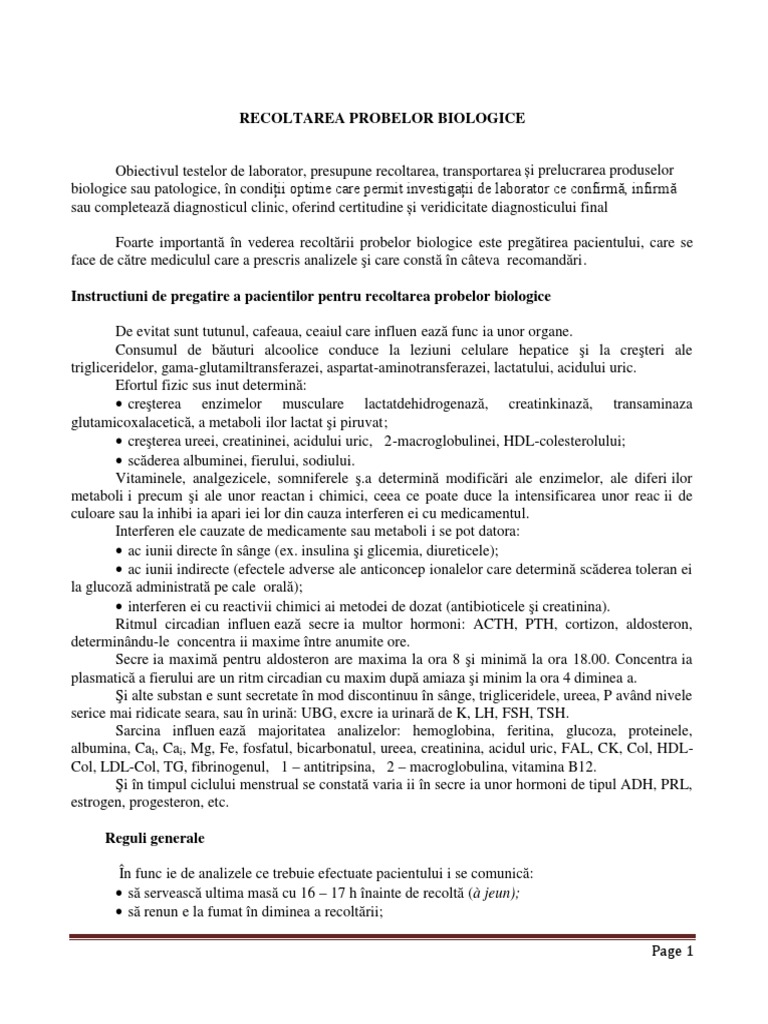 6.recoltarea Probelor Biologice | PDF