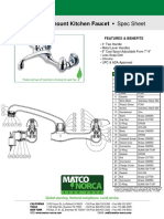 CL-308C Wallmount Kitchen Faucet - Spec Sheet: Features & Benefits