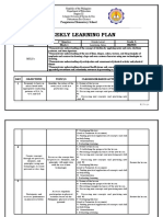 Grade 6 Weekly Learning Plan for MAPEH, Art, PE