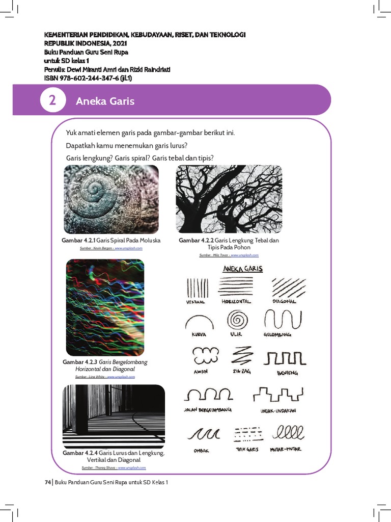 Panduan Garis untuk Seni Rupa Kelas 1 | PDF