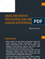 Analisis Biaya Produksi Dalam Usaha Keperawatan