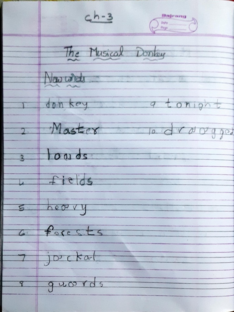 Ch-3 The Musical Donkey Notes | PDF