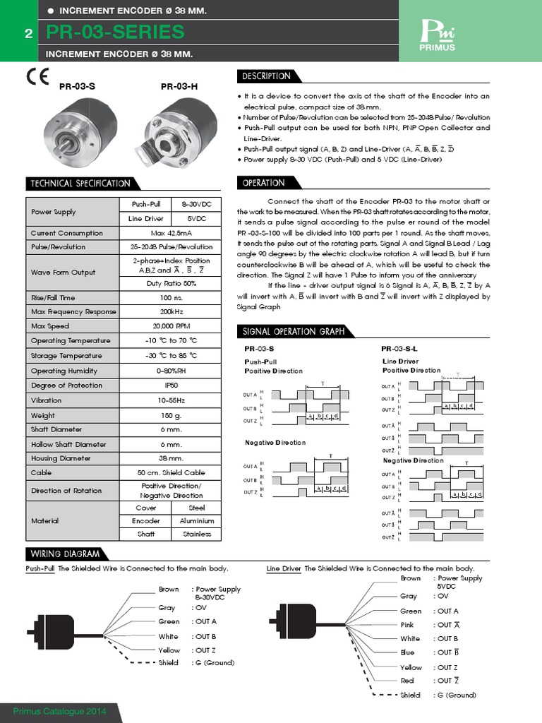 Incremental Encoder ø38mm Specs | PDF | Power Supply | Electrical ...