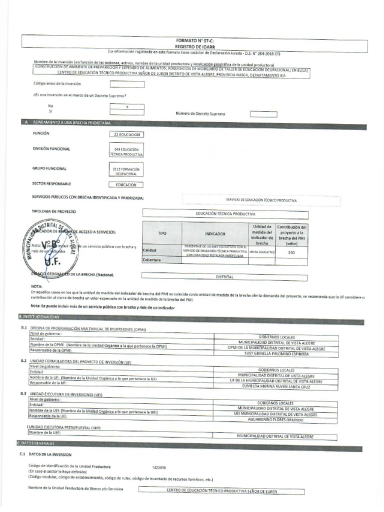 Formato 7C Cetpro | PDF