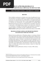 PUBLICAÇÕES BRASILEIRAS E O DESENVOLVIMENTO DAS CIÊNCIAS NO SÉCULO XIX