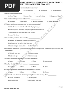 1 - Open Book Model Exam - One