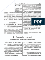 II. Autoridades y Personal: Ministerio de Industria