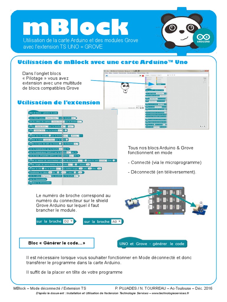 MBlock Capteurs Actionneurs ExtensionTS | PDF