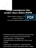 Fungsi Manajemen Dan Sumber Daya Dalam MSPM