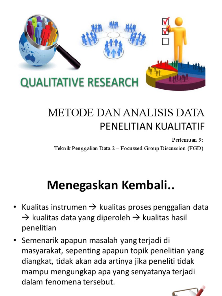 Metode & Analisis Data Kualitatif - 2022 - Pertemuan 9 (FGD) | PDF