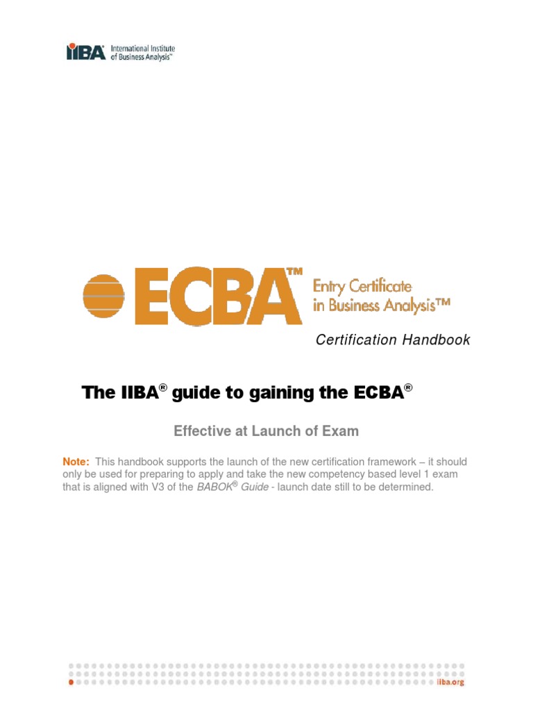 Ecba Certification Fees | Entry Certificate in Business Analysis Exam ...