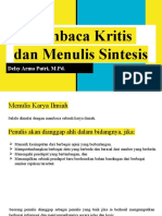 Membaca Kritis Dan Sintesis