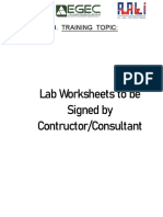 Lab Work Sheets Samples To Be Signed