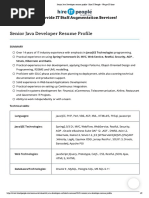 Senior Java Developer Resume Profile