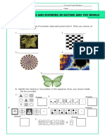 Patterns and Numbers in Nature and The World: Worksheet