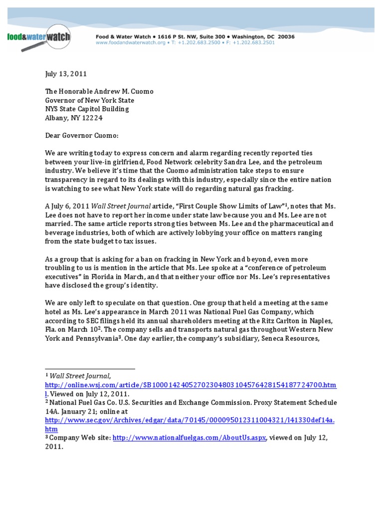 Cuomo Open Letter | PDF