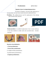 Introduction to Prosthodontics and Types of Prosthodontic Treatment