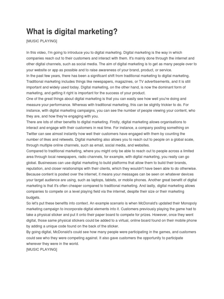 What Is Digital Marketing PDF Digital Marketing Marketing