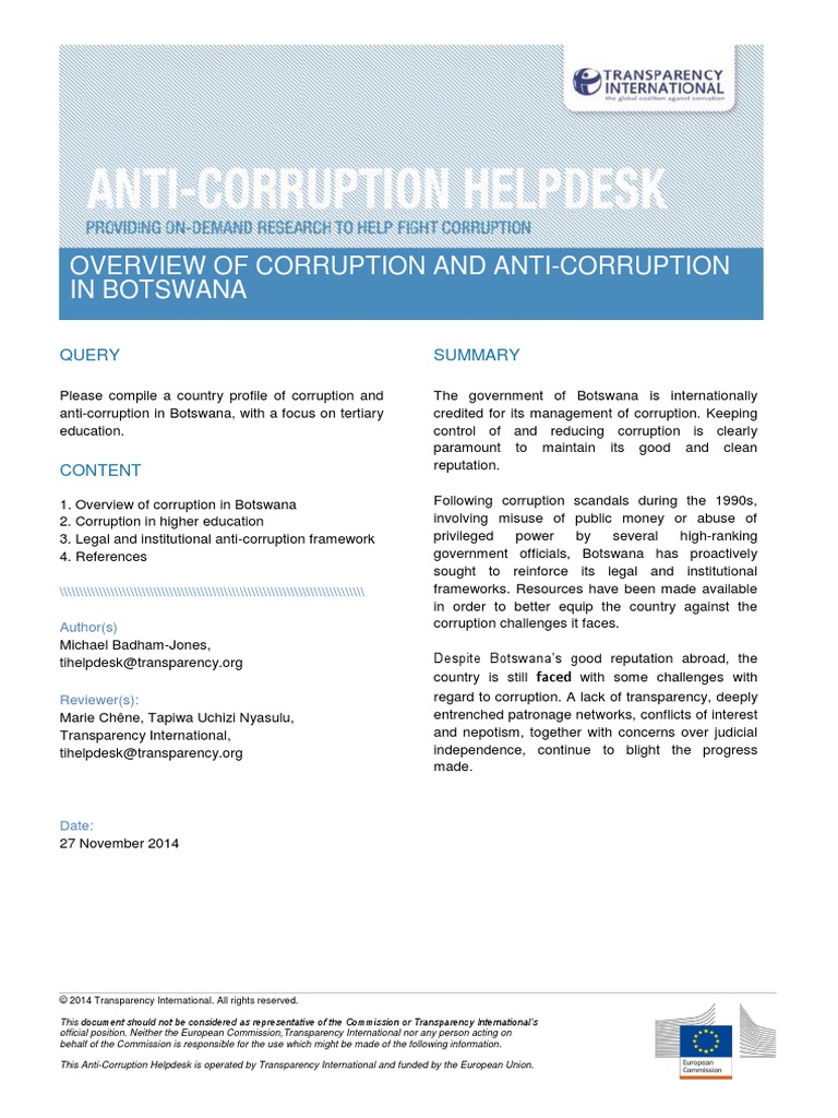 Botswana intelligence overview