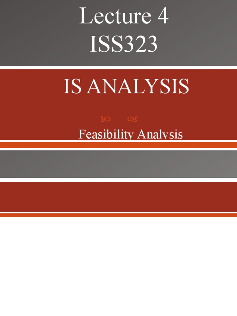 ISS323 Lecture 4 Feasibility Analysis PDF Net Present Value