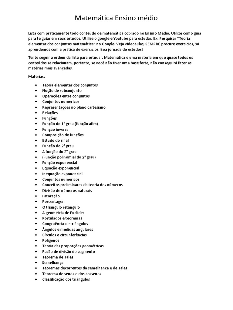 Toda Materia de Matematica para Ensino Medio | PDF | Triângulo ...