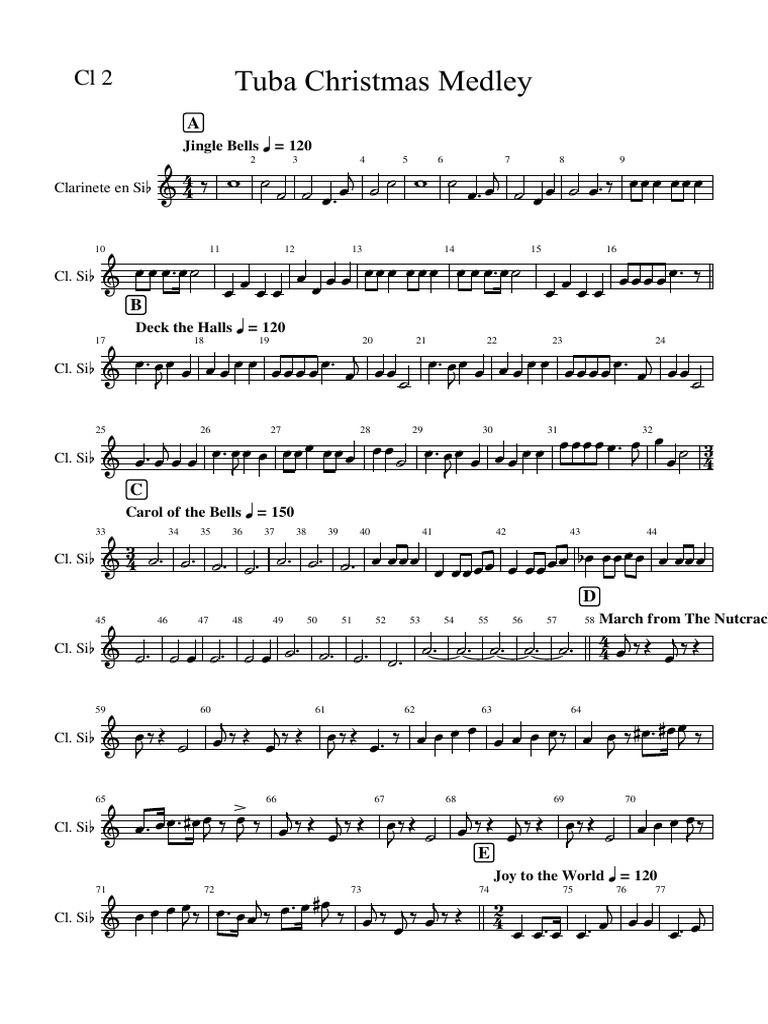 Tuba Christmas MedleyCl 2 PDF Christian Music Christmas