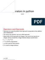 Operators in Python 1
