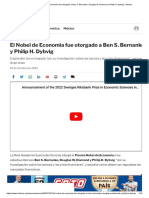 El Nobel de Economía Fue Otorgado A Ben S. Bernanke, Douglas W. Diamond y Philip H. Dybvig - Infobae