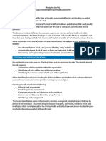 Hazard Identification and Risk Assessments Sample (HIRARC)