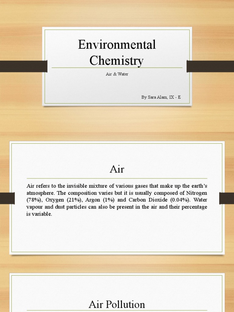 Environmental Chemistry Project Topics