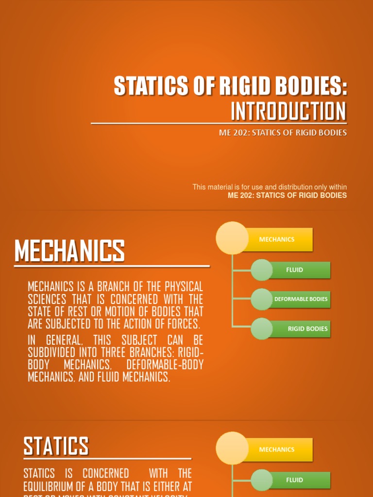 Statics of Rigid Bodies Overview | PDF