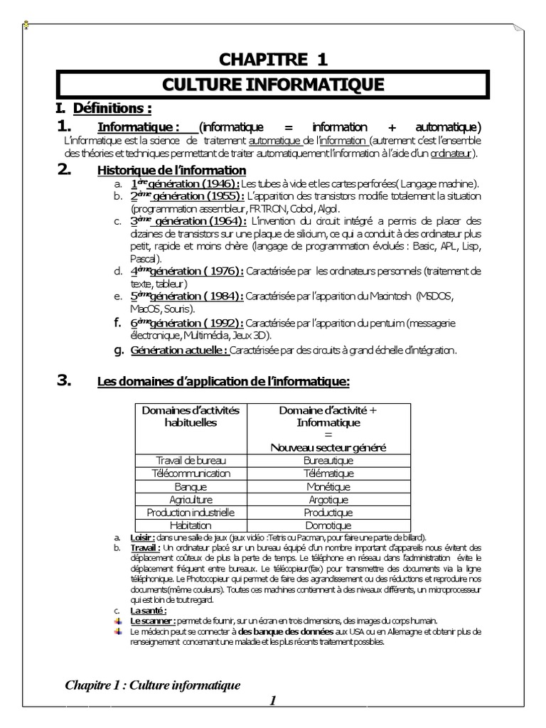 Culture Informatique et Applications | PDF | Informations | Informatique