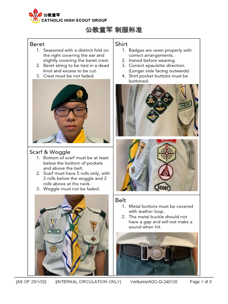 Scouts Uniform Standards PDF Shoe Clothing