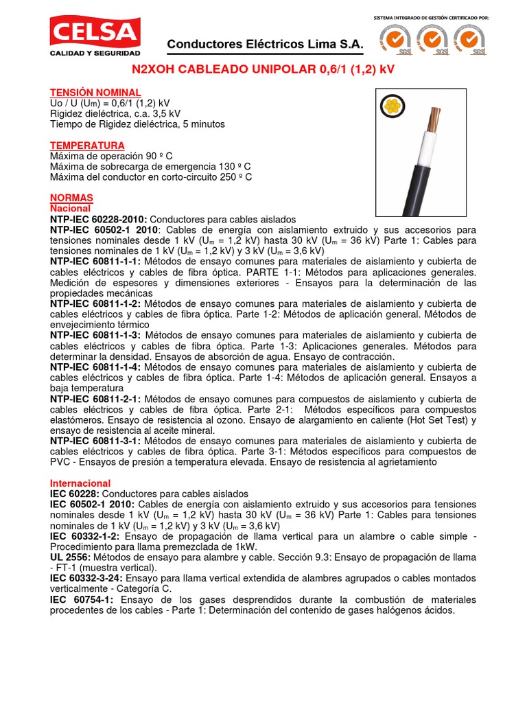 Ficha Tecnica Cables Celsa | PDF | Fibra óptica | Materiales