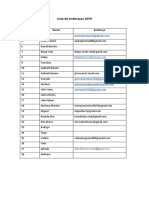 Lista de endereços 