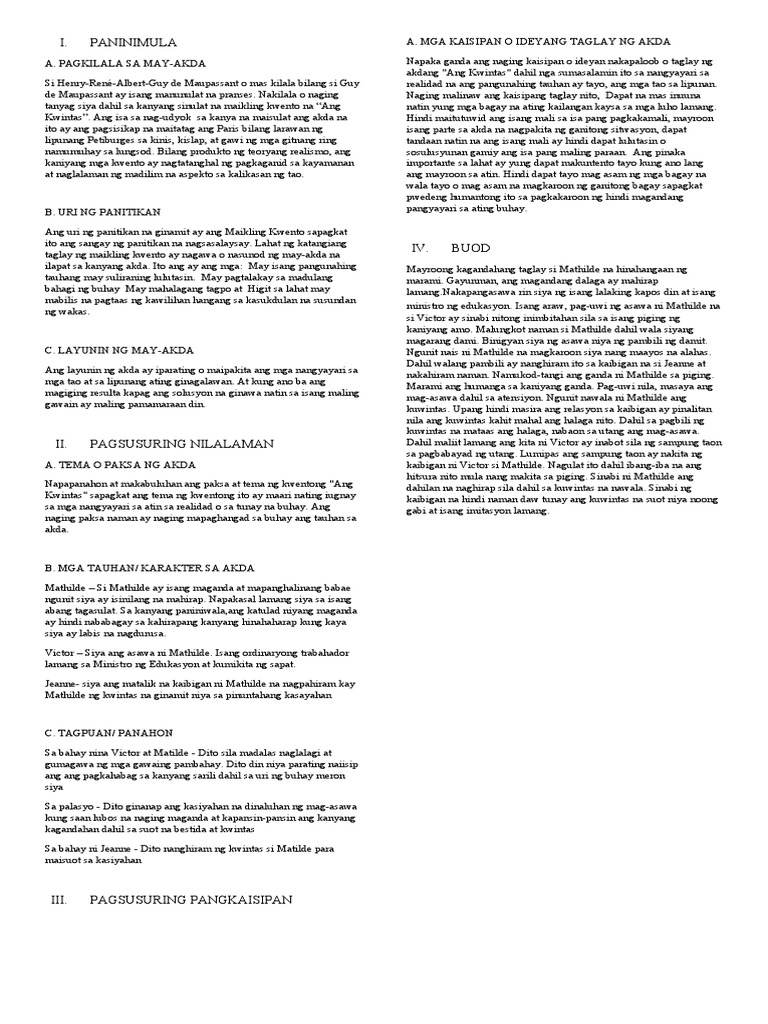 Ang Kwintas | PDF
