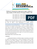 Modelo formato artigos científicos XVI Semana Acadêmica