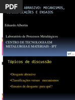 Desgaste Abrasivo Mecânismos, Classificação e Ensaios - Eduardo Albertin (IPT)