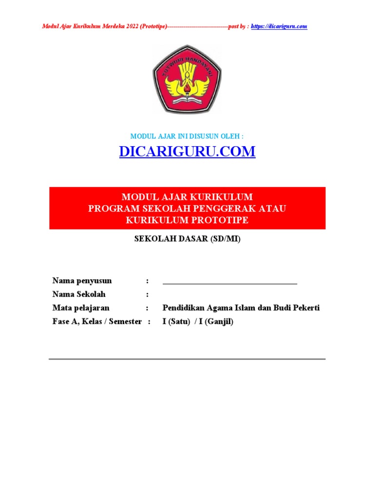 Modul Ajar PAI Kelas 1 SD 2022 | PDF